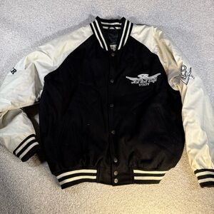 Vintage Steve & Barrys Hot Rod Cafe Drag Racing Varsity Style Jacket Coat Large